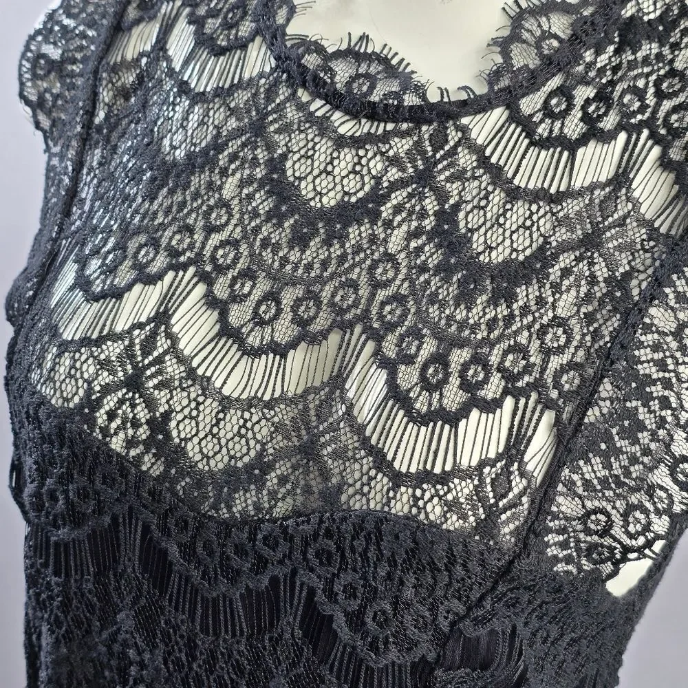 Free People Black Lace Mini Dress (Rack8)